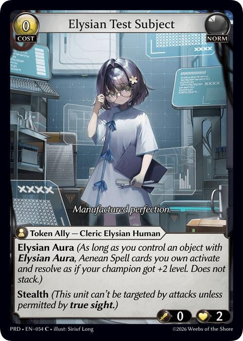 Image for Elysian Test Subject (Interference Curio Foil) (054) (.asphodel/paradise) (PRD) - Grand Archive TCG