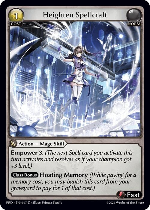 Image for Heighten Spellcraft (Interference Curio Foil) (067) (.asphodel/paradise) (PRD) - Grand Archive TCG