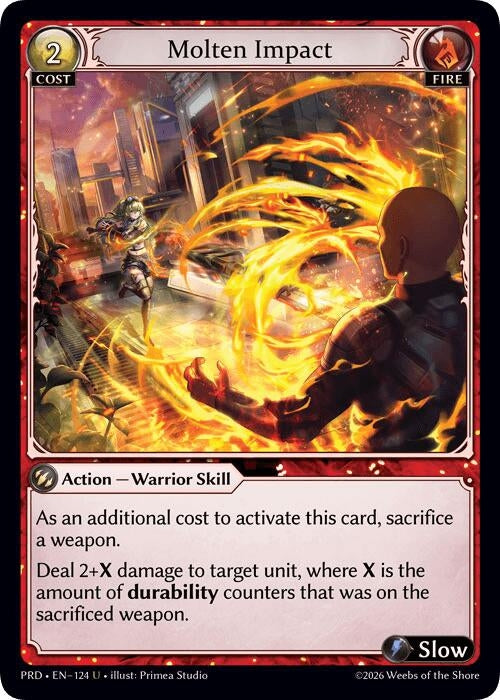 Image for Molten Impact (Interference Curio Foil) (124) (.asphodel/paradise) (PRD) - Grand Archive TCG