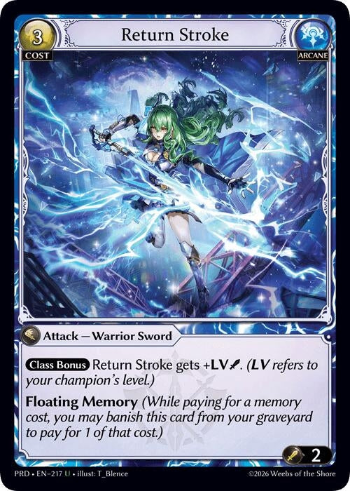 Image for Return Stroke (Interference Curio Foil) (217) (.asphodel/paradise) (PRD) - Grand Archive TCG