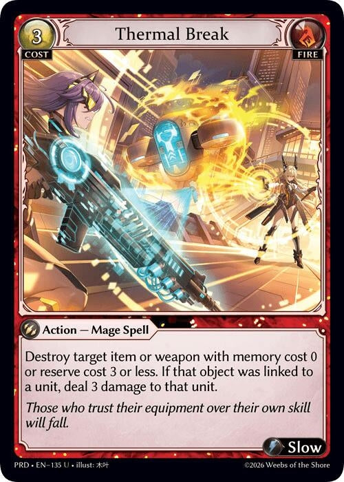 Image for Thermal Break (Interference Curio Foil) (135) (.asphodel/paradise) (PRD) - Grand Archive TCG