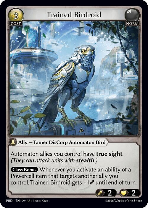 Image for Trained Birdroid (Interference Curio Foil) (094) (.asphodel/paradise) (PRD) - Grand Archive TCG