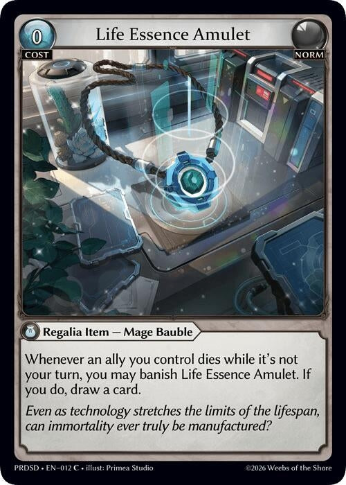 Image for Life Essence Amulet (012) (.asphodel/paradise Starter Decks) (PRDSD) - Grand Archive TCG