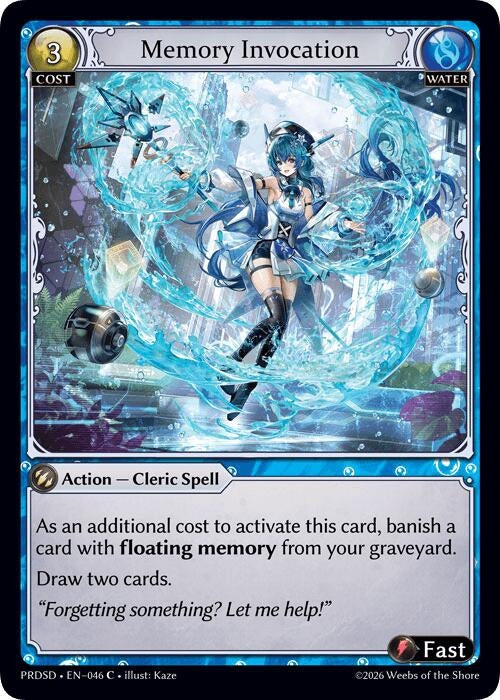 Image for Memory Invocation (046) (.asphodel/paradise Starter Decks) (PRDSD) - Grand Archive TCG