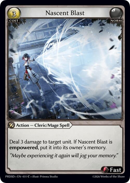 Image for Nascent Blast (031) (.asphodel/paradise Starter Decks) (PRDSD) - Grand Archive TCG