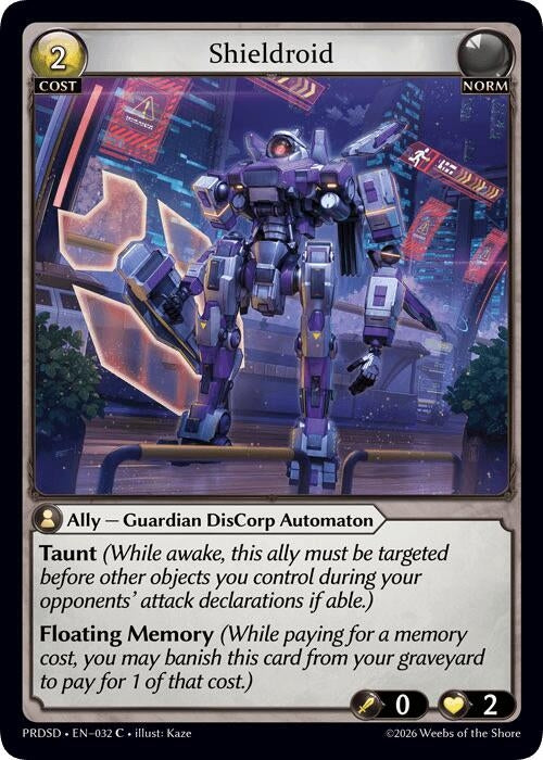 Image for Shieldroid (032) (.asphodel/paradise Starter Decks) (PRDSD) - Grand Archive TCG