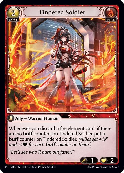Image for Tindered Soldier (040) (.asphodel/paradise Starter Decks) (PRDSD) - Grand Archive TCG