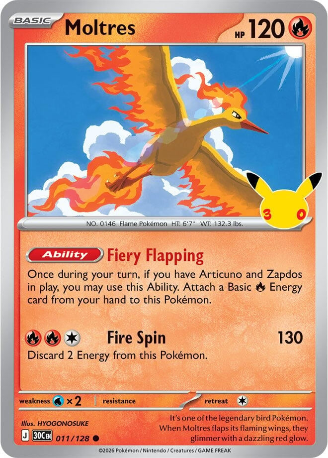 Moltres (011/128) (ME: 30th Celebration) (30C)