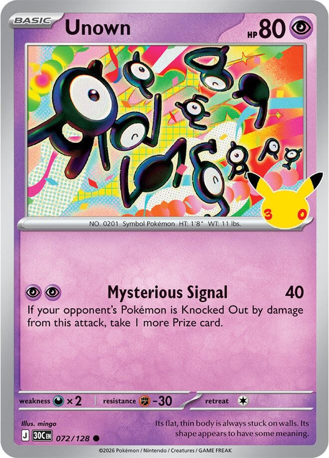 Unown (072/128) (ME: 30th Celebration) (30C)