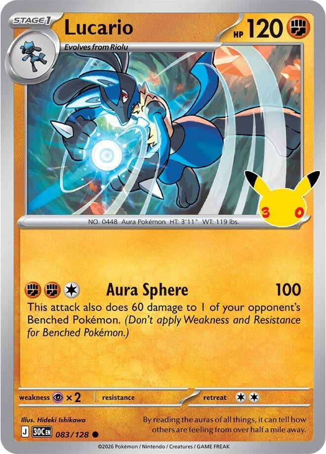 Lucario (083/128) (ME: 30th Celebration) (30C)