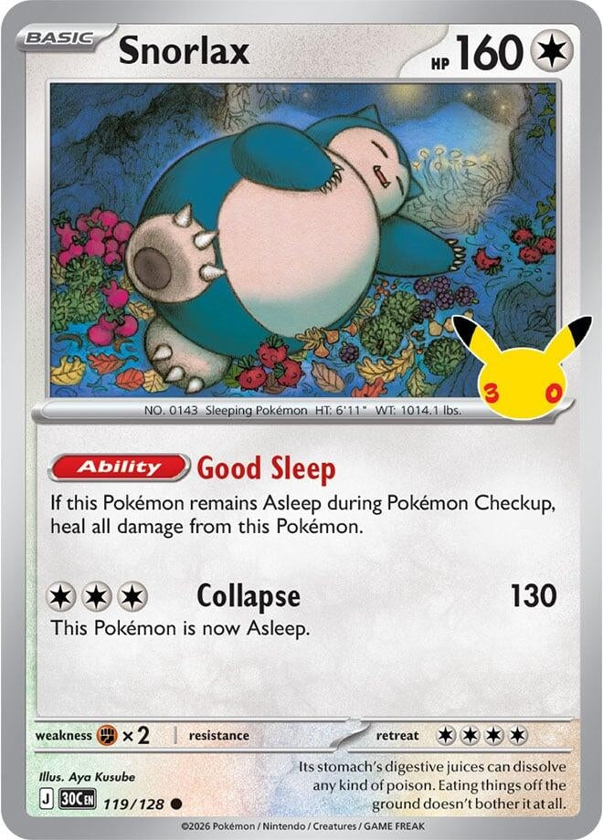 Snorlax (119/128) (ME: 30th Celebration) (30C)
