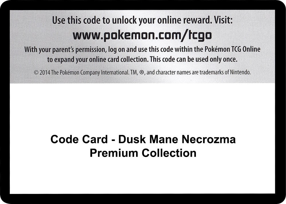 Image for Code Card - Dusk Mane Necrozma Premium Collection (SM - Forbidden Light) - Pokemon