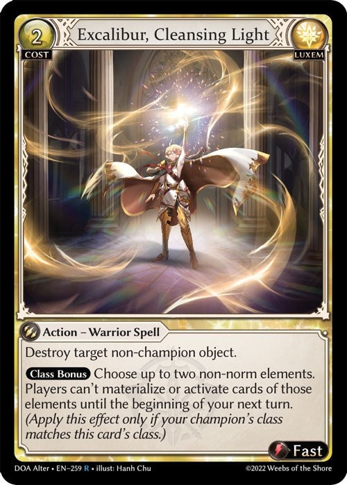 Image for Excalibur, Cleansing Light (259) (Dawn of Ashes Alter Edition) - Grand Archive TCG