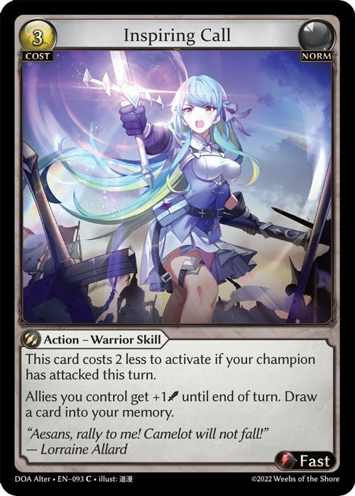 Image for Inspiring Call (093) (Dawn of Ashes Alter Edition) - Grand Archive TCG