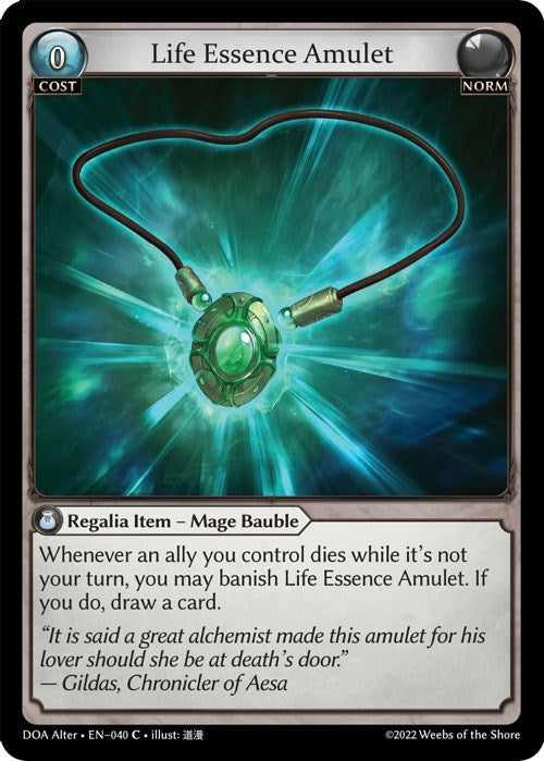 Image for Life Essence Amulet (040) (Dawn of Ashes Alter Edition) - Grand Archive TCG