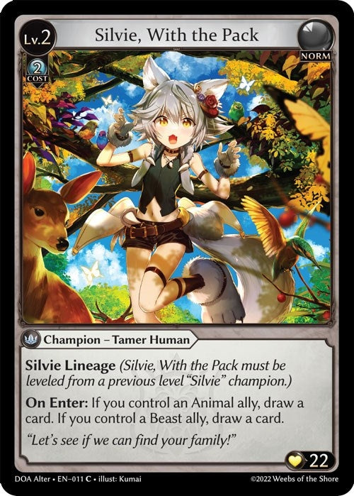 Image for Silvie, With the Pack (011) (Dawn of Ashes Alter Edition) - Grand Archive TCG