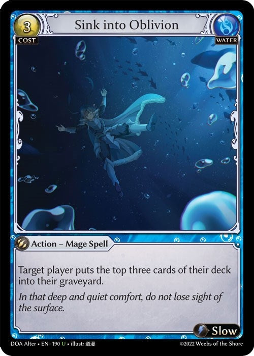 Image for Sink into Oblivion (190) (Dawn of Ashes Alter Edition) - Grand Archive TCG