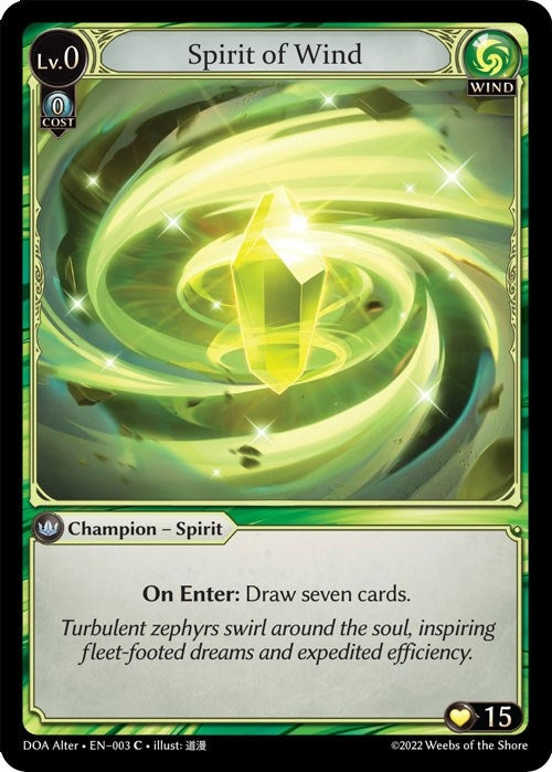 Image for Spirit of Wind (003) (Dawn of Ashes Alter Edition) - Grand Archive TCG