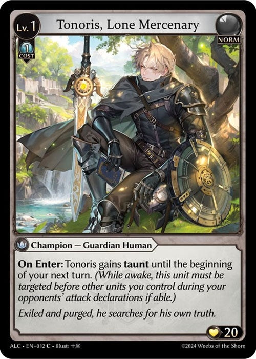 Image for Tonoris, Lone Mercenary (012) (Alchemical Revolution) - Grand Archive TCG