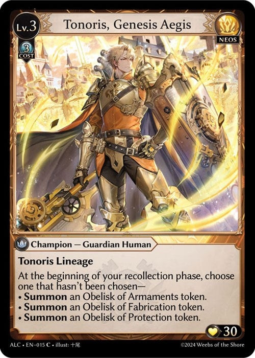 Image for Tonoris, Genesis Aegis (015) (Alchemical Revolution) - Grand Archive TCG