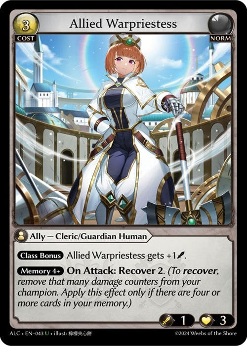 Image for Allied Warpriestess (043) (Alchemical Revolution) - Grand Archive TCG