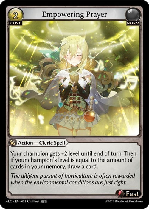 Image for Empowering Prayer (051) (Alchemical Revolution) - Grand Archive TCG