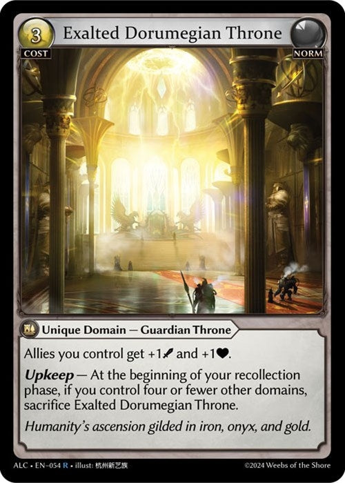 Image for Exalted Dorumegian Throne (054) (Alchemical Revolution) - Grand Archive TCG