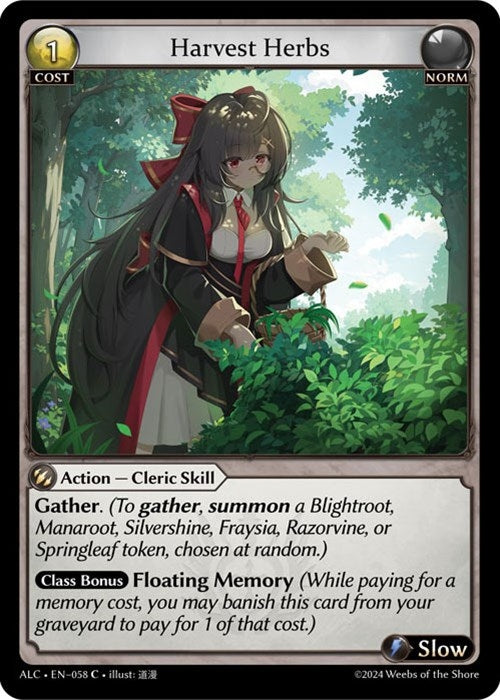 Image for Harvest Herbs (058) (Alchemical Revolution) - Grand Archive TCG