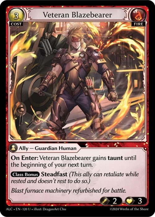 Image for Veteran Blazebearer (120) (Alchemical Revolution) - Grand Archive TCG
