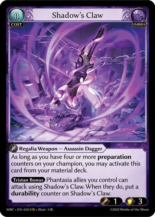 Image for Shadow's Claw (034) (Mercurial Heart) - Grand Archive TCG