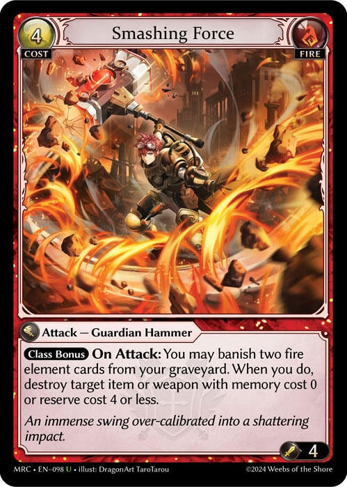 Image for Smashing Force (098) (Mercurial Heart) - Grand Archive TCG