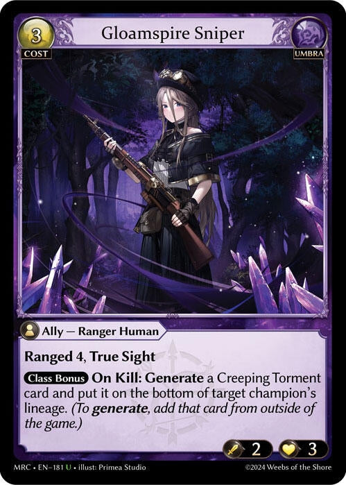 Image for Gloamspire Sniper (181) (Mercurial Heart) - Grand Archive TCG