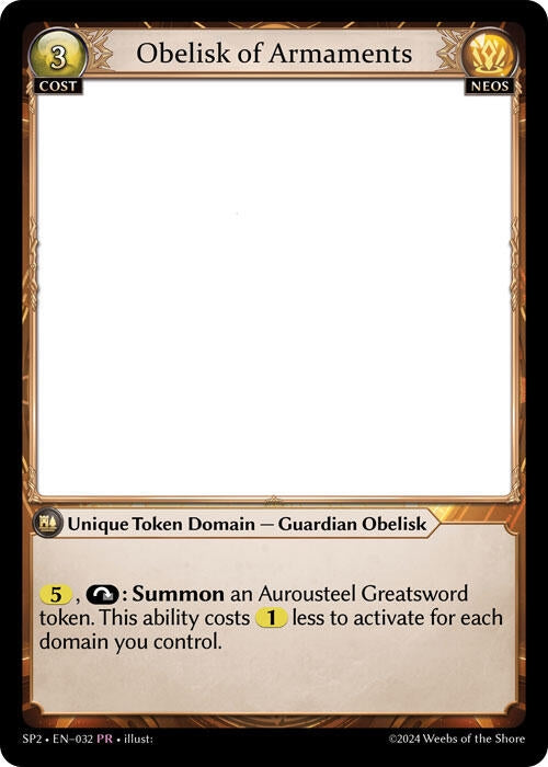 Image for Obelisk of Armaments (032) (Supporter Pack 2) - Grand Archive TCG