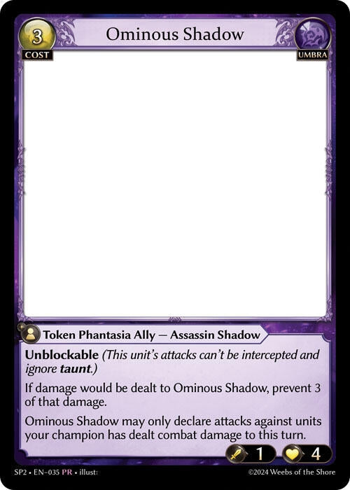 Image for Ominous Shadow (035) (Supporter Pack 2) - Grand Archive TCG