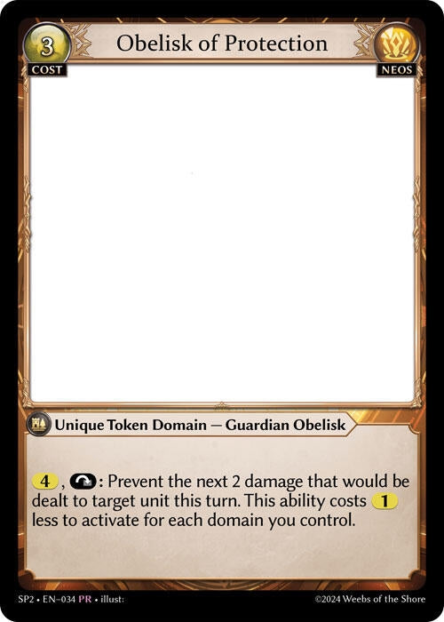 Image for Obelisk of Protection (034) (Supporter Pack 2) - Grand Archive TCG