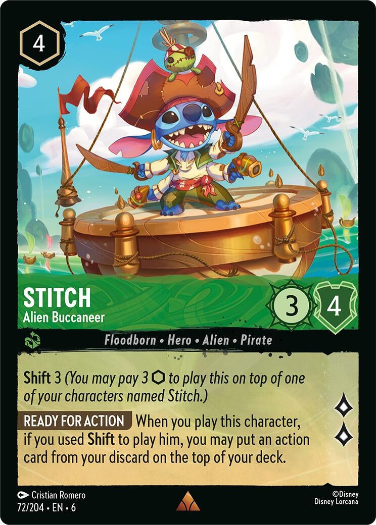 Image for Stitch - Alien Buccaneer (72/204) (Azurite Sea) - Disney Lorcana