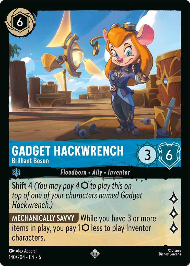 Image for Gadget Hackwrench - Brilliant Bosun (140/204) (Azurite Sea) - Disney Lorcana