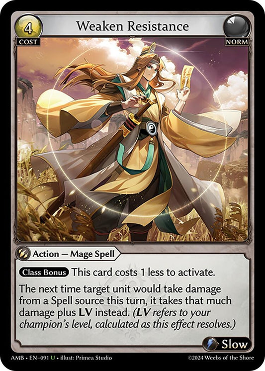Image for Weaken Resistance (091) (Mortal Ambition) - Grand Archive TCG
