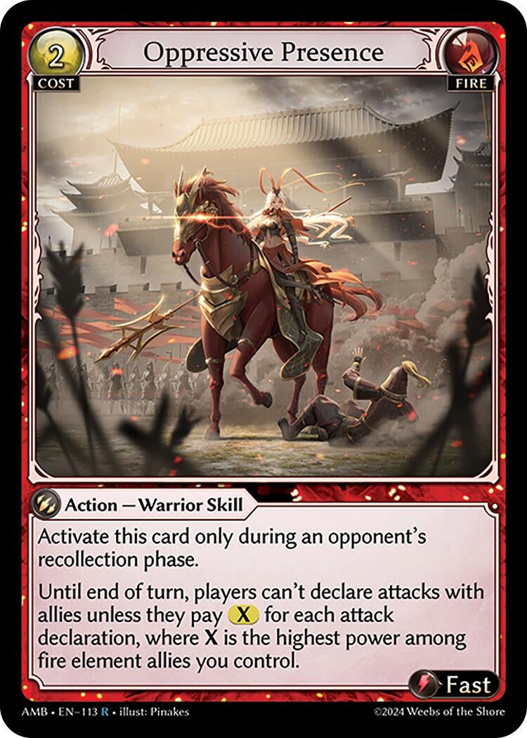 Image for Oppressive Presence (113) (Mortal Ambition) - Grand Archive TCG