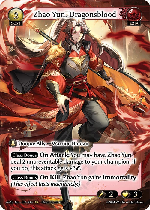 Image for Zhao Yun, Dragonsblood (214) (Mortal Ambition) - Grand Archive TCG