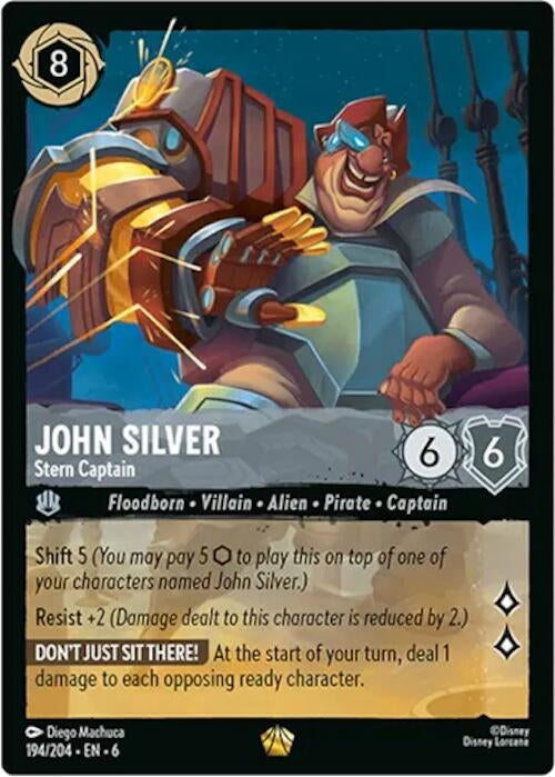 Image for John Silver - Stern Captain (194/204) (Azurite Sea) - Disney Lorcana