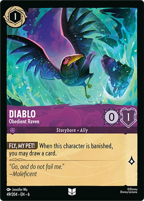 Image for Diablo - Obedient Raven (49/204) (Azurite Sea) - Disney Lorcana