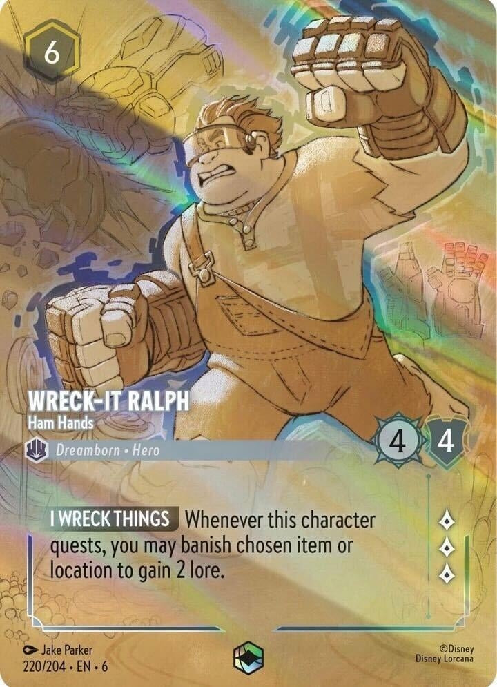 Image for Wreck-It Ralph - Ham Hands (Enchanted) (220/204) (Azurite Sea) - Disney Lorcana