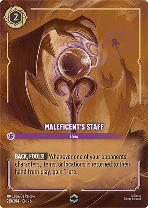 Image for Maleficent's Staff (Enchanted) (210/204) (Azurite Sea) - Disney Lorcana