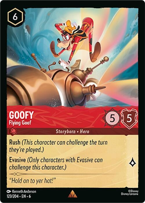 Image for Goofy - Flying Goof (123/204) (Azurite Sea) - Disney Lorcana
