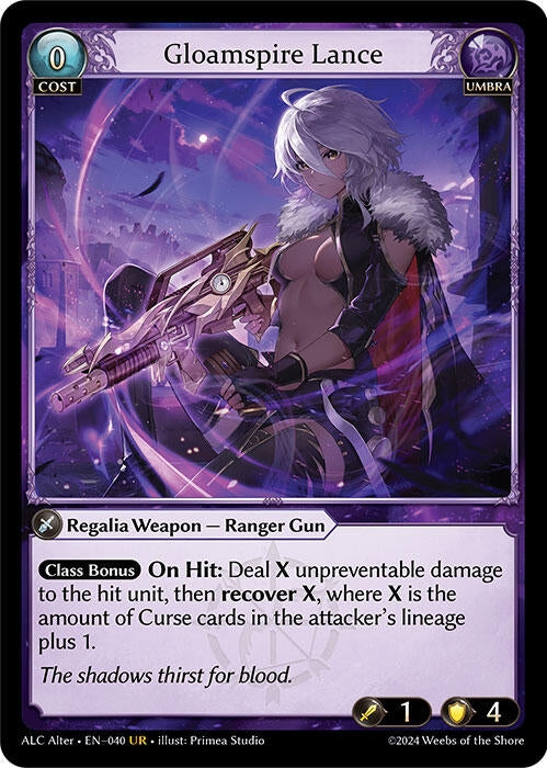 Image for Gloamspire Lance (040) (Alchemical Revolution Alter Edition) - Grand Archive TCG