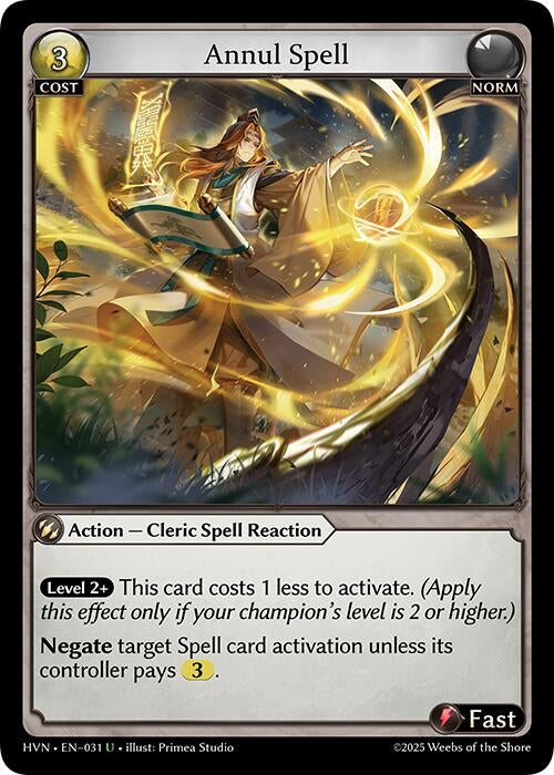 Image for Annul Spell (031) (Abyssal Heaven) - Grand Archive TCG