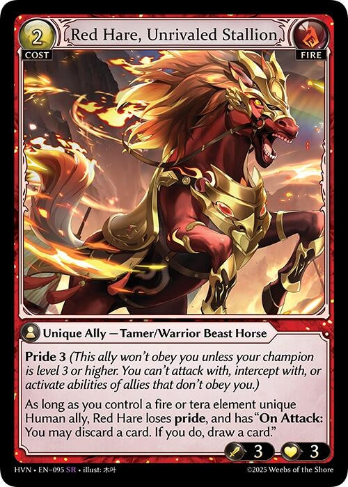 Image for Red Hare, Unrivaled Stallion (095) (Abyssal Heaven) - Grand Archive TCG