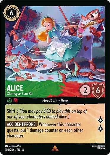 Image for Alice - Clumsy as Can Be (104/204) (Reign of Jafar) - Disney Lorcana