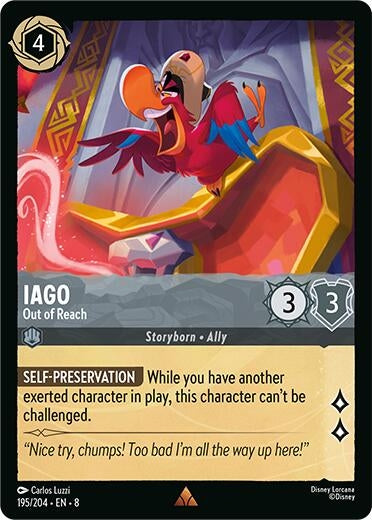 Image for Iago - Out of Reach (195/204) (Reign of Jafar) - Disney Lorcana